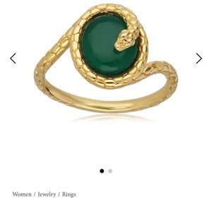 Green Chalcedony Snake Ring